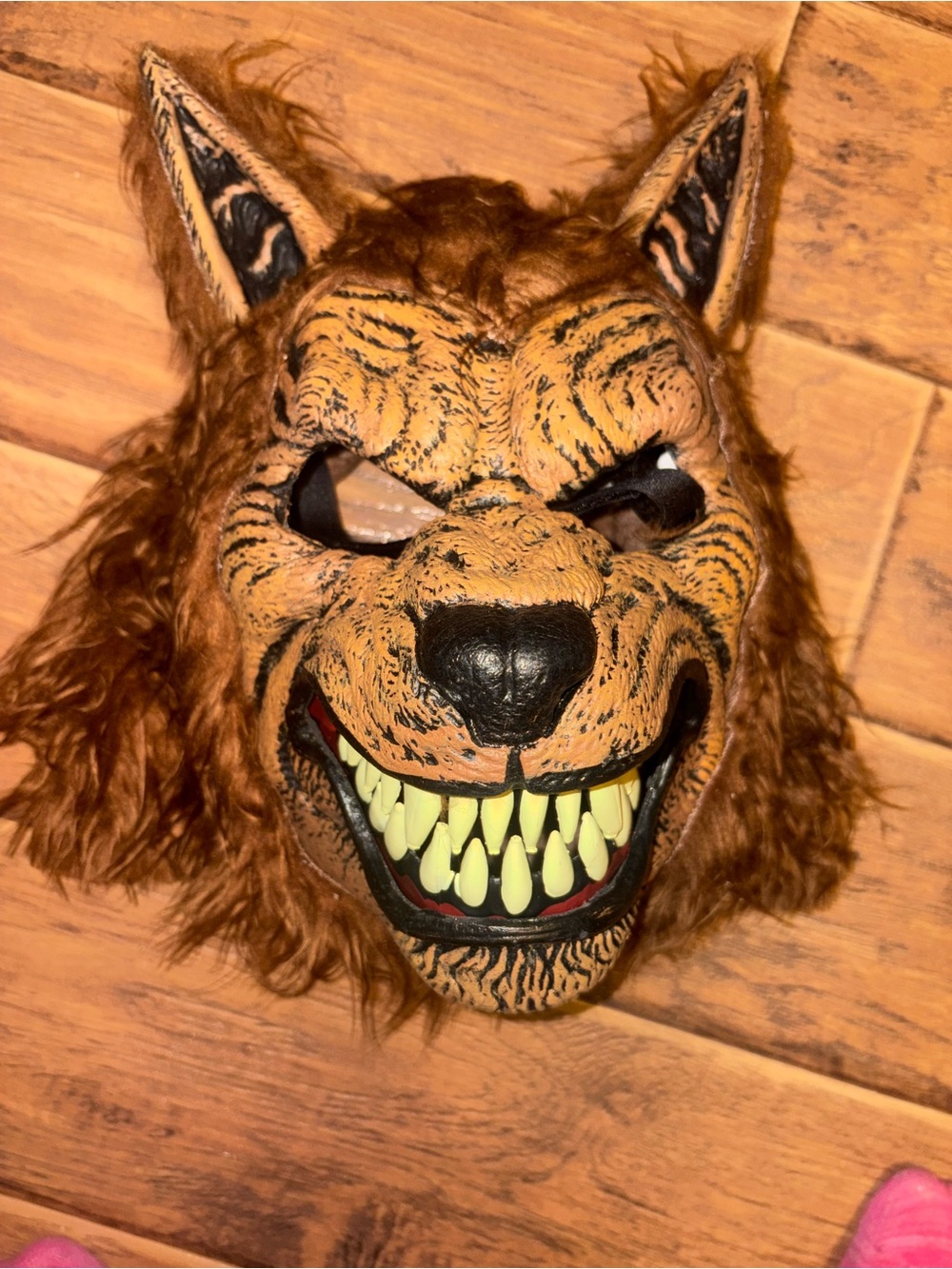 Spirit Brown Werewolf Mask with Faux Fur